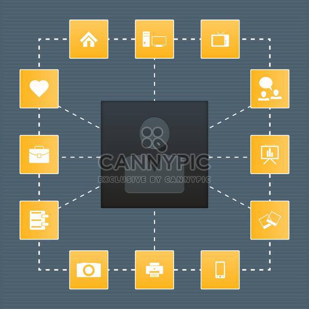Set of icons on a theme communication vector illustration - vector gratuit #131991 