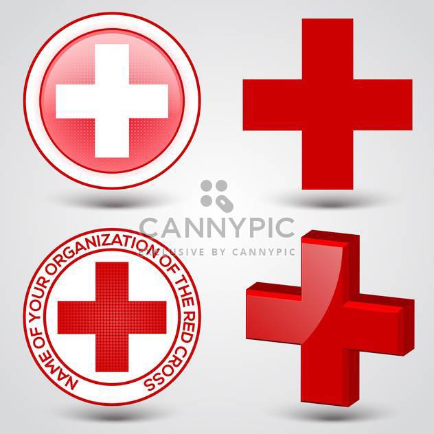 First aid medical button signs on gray background - Free vector #132171