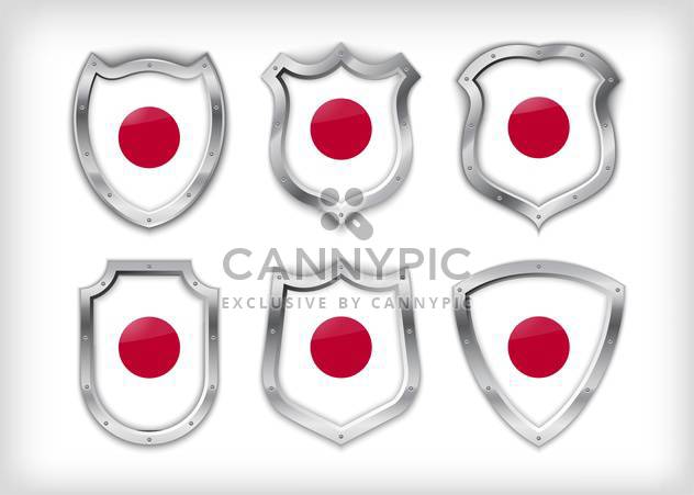 Different icons with flags of Japan,vector illustration - vector #132371 gratis