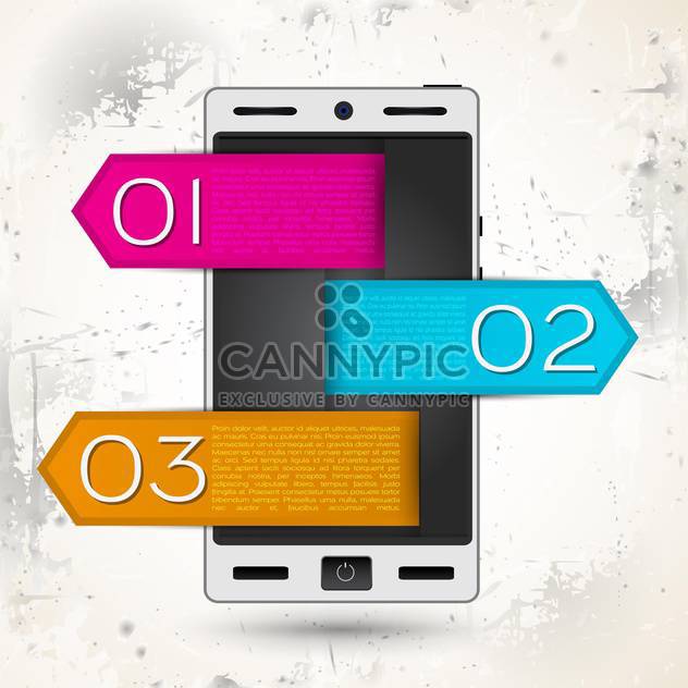 vector smartphone screen with tags - бесплатный vector #132601