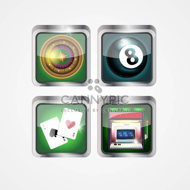 casino game icons set - Free vector #133391