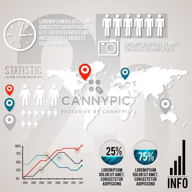 set elements of business infographics - Free vector #133411