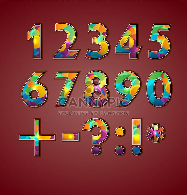 vector coloful set of numbers - vector gratuit #133501 