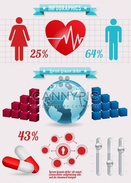 set of medical infographic elements - Free vector #133611
