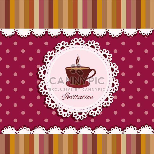 invitation background with cup of tea - vector gratuit #133801 