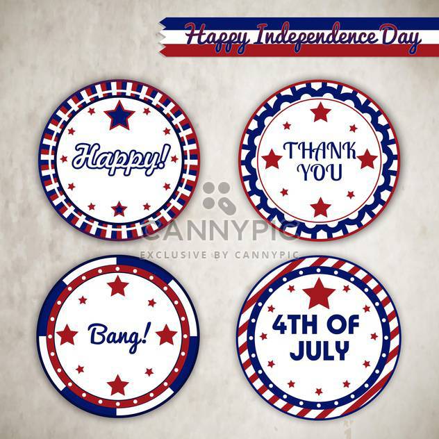 vector independence day badges - vector gratuit #134011 