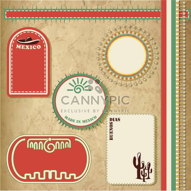 travel to mexico vintage elements set - Free vector #134081
