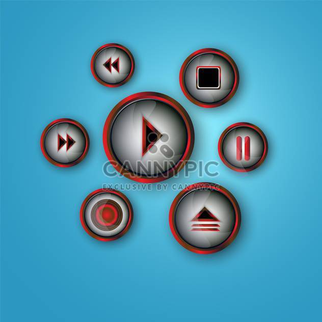 media player buttons set - бесплатный vector #134231