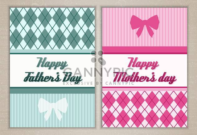 happy mother's and father's day cards - vector #134351 gratis