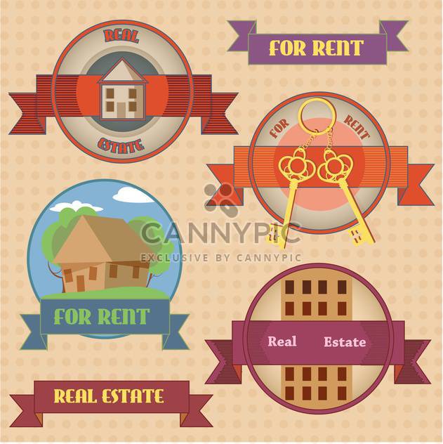 set of different labels for rent - Free vector #134411