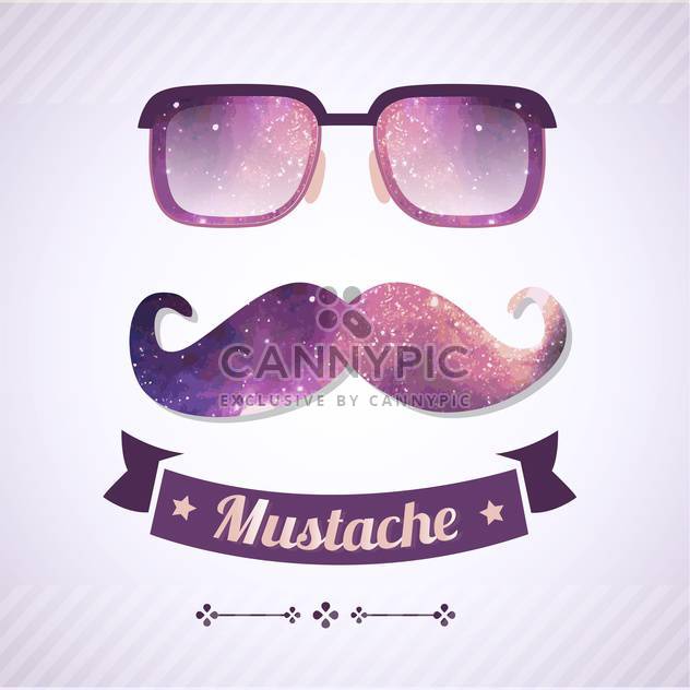 nerd glasses and mustaches retro illustration - vector gratuit #134971 