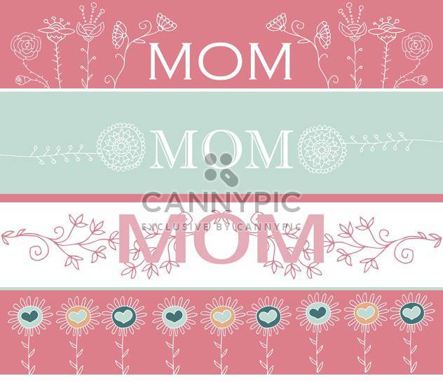 mother's day greeting banners with spring flowers - Kostenloses vector #135051