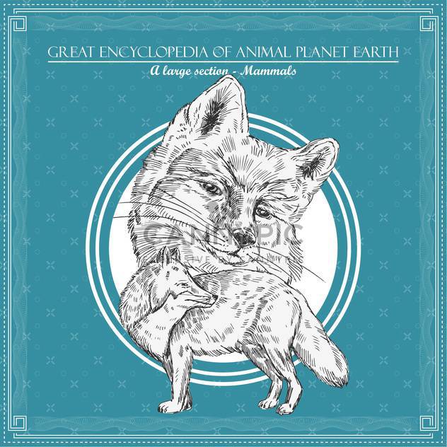 fox illustration for great encyclopedia of animals - vector gratuit #135171 