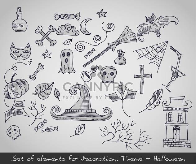 various decorative elements for halloween holiday - Free vector #135271