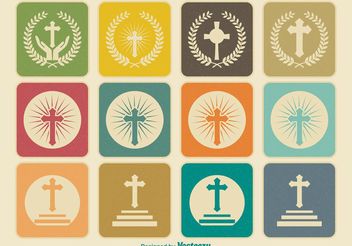 Retro Religious Cross Icons - Kostenloses vector #141191