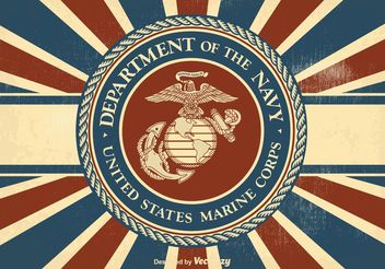 Vintage US Marine Corps Illustration - vector gratuit #141471 