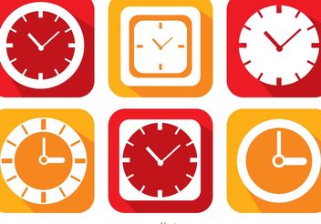 Flat Clock And Time Icons Vector Pack - Free vector #142281