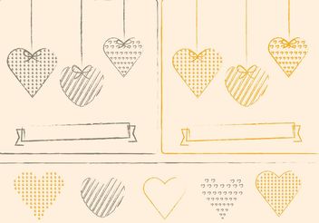 Sketchy Hearts and Valentine Ornament Vectors - vector #143411 gratis