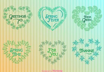 Nature Heart Wreaths Templates - Free vector #145731