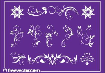Floral Swirls Set - Free vector #145821