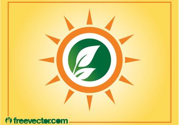 Sun And Leaves Logo - Free vector #146441