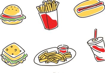 Fast Food Cartoon Vector - vector gratuit #146881 