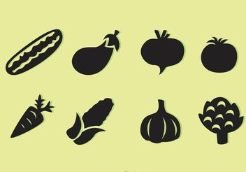 Black Vegetable Vector Icons - Free vector #146931