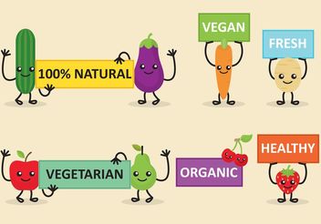 Veggie Friends Diet Banner Vectors - vector gratuit #147341 