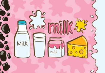 Cartoon Milk Vectors - vector #147781 gratis