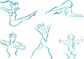 Free Vector Sketch Women Fitness Illustrations - бесплатный vector #148401