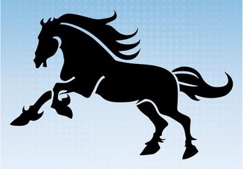 Running Horse Silhouette - Free vector #148651
