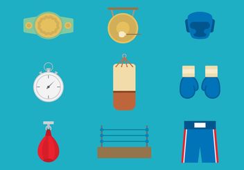 Old Time Boxing Vector Icons - Free vector #148831