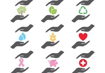 Helping Hands Icons - vector gratuit #150141 