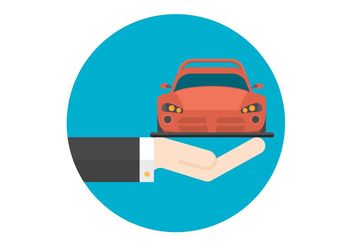 Free Flat Hand And Car Vector Icon - vector gratuit #151181 