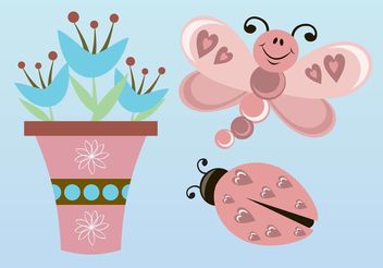 Butterfly Flowers Vector - Free vector #151311