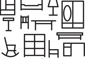 Furniture Outline Vector Icons - Free vector #152291