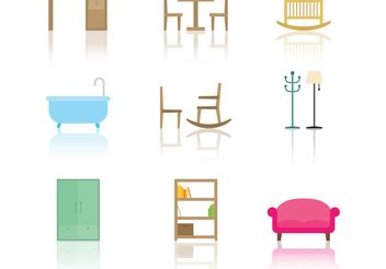 Furniture Vector Icons - vector gratuit #152321 