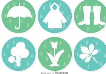 Spring Showers Icons - vector #153361 gratis