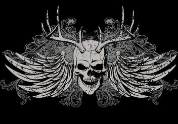Skull T-shirt Vector Design - vector gratuit #154621 