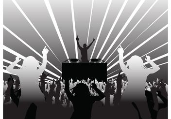 DJ and Party People - vector gratuit #155511 