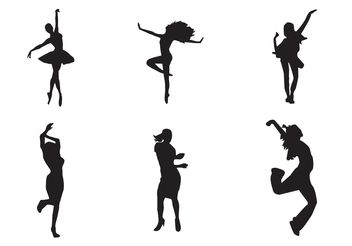 Free Vector Dancing Girl Silhouettes - vector gratuit #155721 