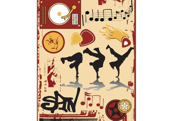 Breakdance Poster Graphics - Free vector #155821