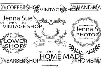 Hand Drawn Style Label Set - Free vector #156551