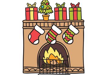 Free Christmas Fireplace Vector - vector gratuit #156971 