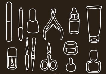 Hand Drawn Manicure Pedicure Vector Icons - Free vector #157231