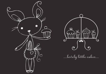 Free Vector Cupcakes With Stand - Kostenloses vector #157261