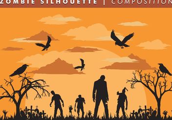 Zombie Silhouette Composition Vector Free - Free vector #158471