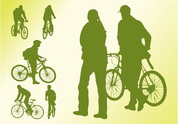 Bikers Vector Silhouettes - Free vector #158651