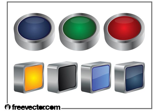3D Buttons Graphics - Free vector #159141