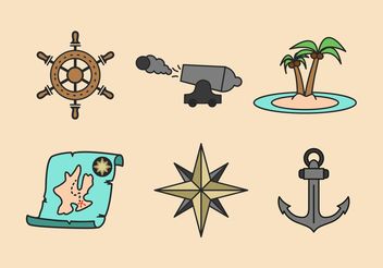 Pirate Adventure Vector Icons Pack - vector gratuit #159731 